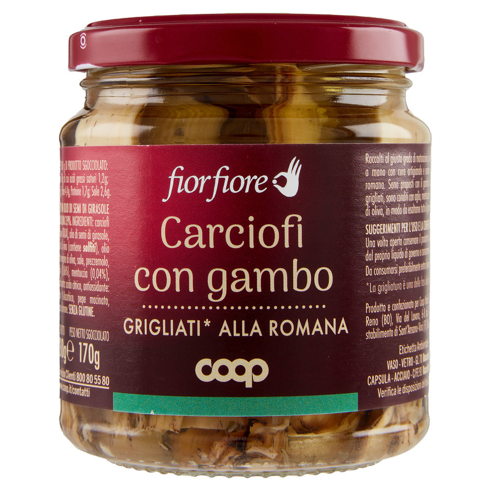 CARCIOFI CON GAMBO COOP FIOR FIORE GRIGLIATI ALLA ROMANA VV G 280 - 3