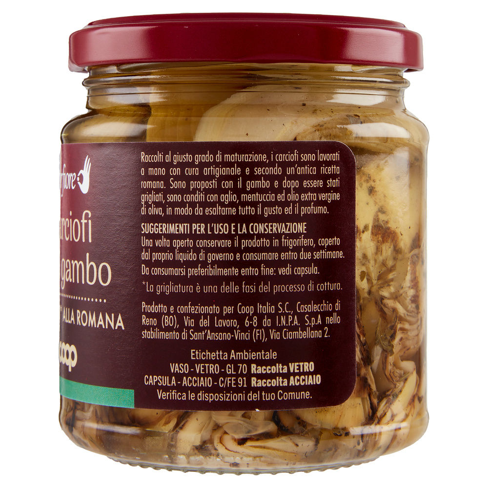 CARCIOFI CON GAMBO COOP FIOR FIORE GRIGLIATI ALLA ROMANA VV G 280 - 5