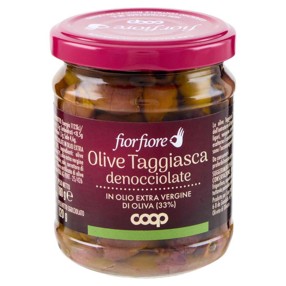OLIVE TAGGIASCHE DENOCCIOLATE COOP FIOR FIORE IN OLIO EXTRA V.O.  G 180 - 23