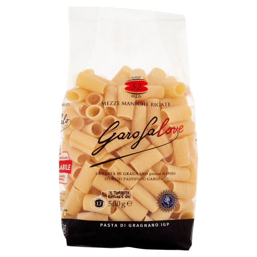 PASTA SEMOLA MEZZE MANICHE RIGATE N.32 IGP GAROFALO G 500 - 6