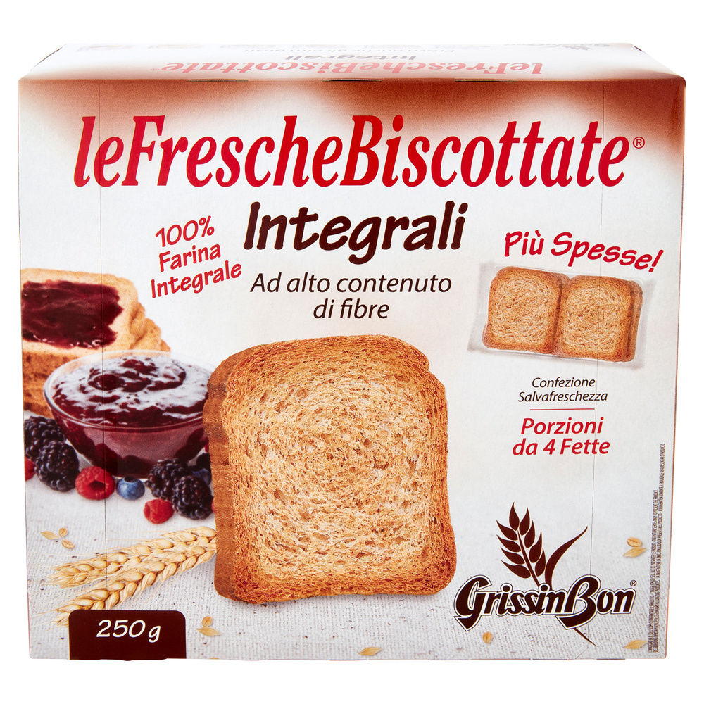 FETTE BISCOTTATE INTEGRALI GRISSIN BON SCATOLA G 250 - 5