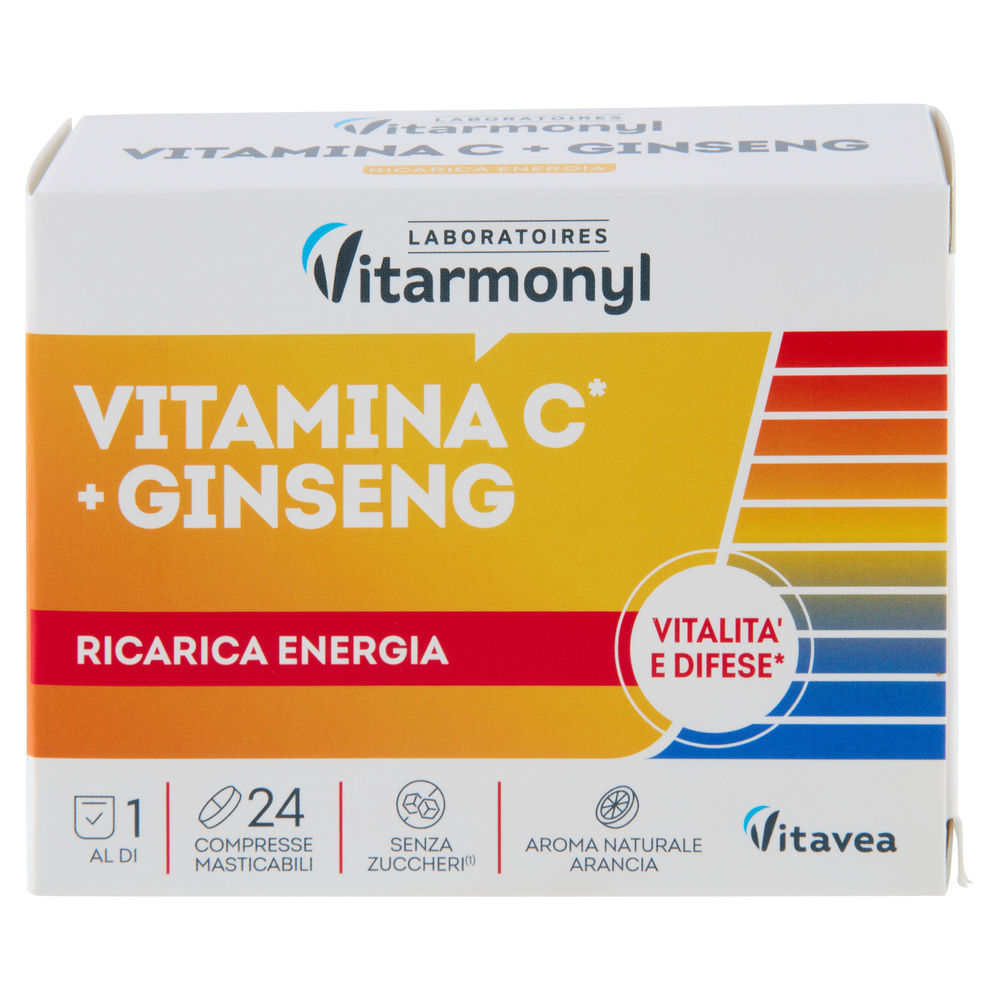 VITAMINA C + GINSENG 24 COMPRESSE MASTICABILI VITARMONYL G 57,6 - 5