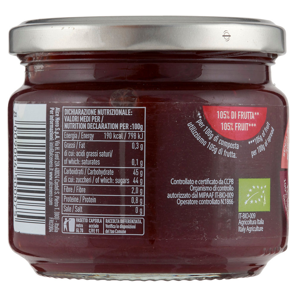 COMPOSTA DI FRAGOLA  BIO ALCE NERO VASO VETRO G 270 - 3