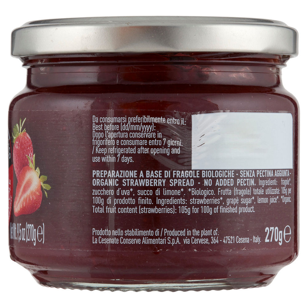 COMPOSTA DI FRAGOLA  BIO ALCE NERO VASO VETRO G 270 - 5