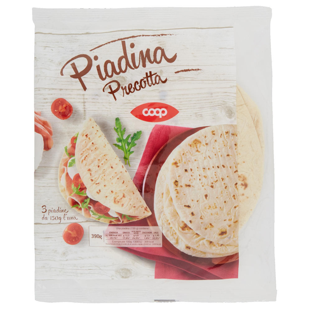 Piadina sfogliata coop pz 3 g 390