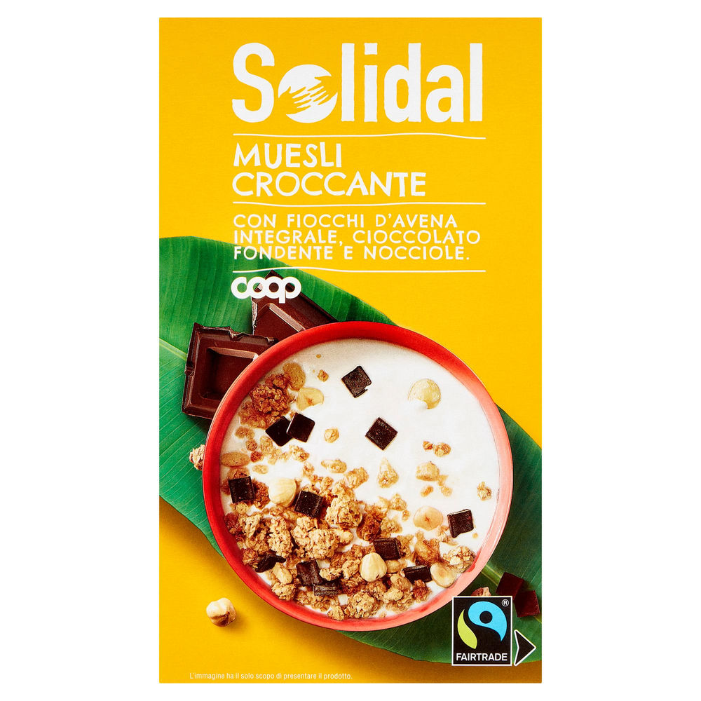 MUESLI CROCCANTE CON CIOCCOLATO E NOCCIOLE SOLIDAL COOP G 375 - 0