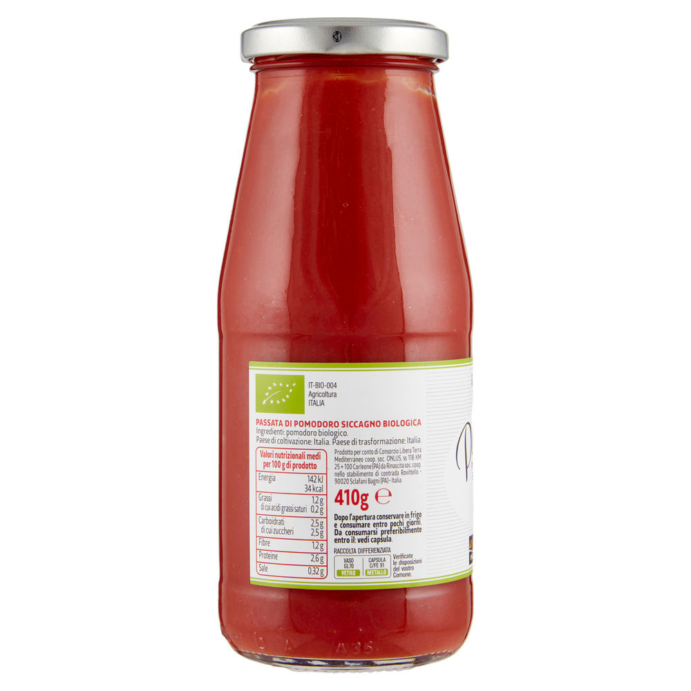 PASSATA DI POMODORO SICCAGNO CORLEONESE BIO LIBERA TERRA  BOTT. G 410 - 4