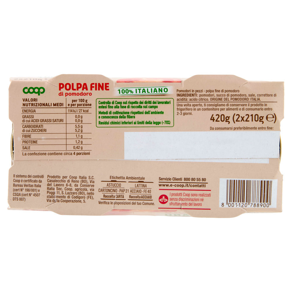 POLPA FINE ORIGINE COOP LATTINA CLUSTER G210X2 - 21