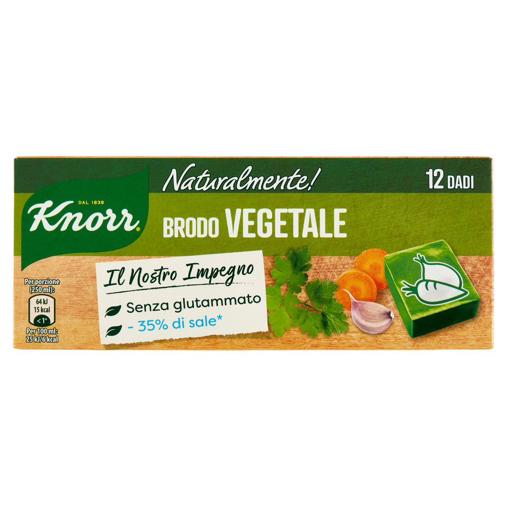 DADO VEGETALE KNORR NATURALMENTE SCATOLA 12 DADI  G 109 - 2