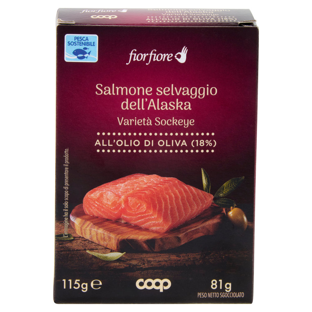 FILETTI DI SALMONE SELVAGGIO ALASKA SOCKEYE O.O. FIOR FIORE COOP G 115 - 2