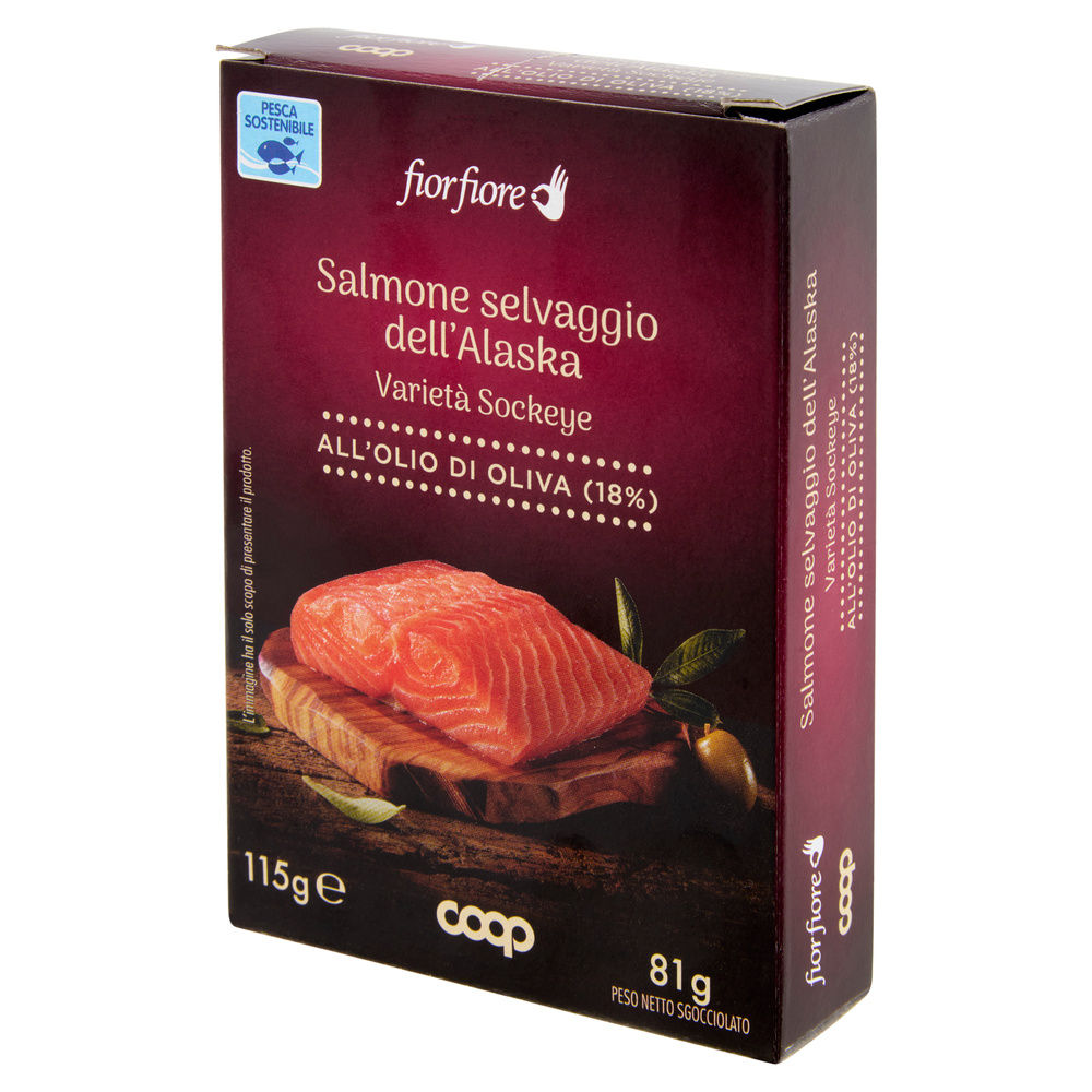 FILETTI DI SALMONE SELVAGGIO ALASKA SOCKEYE O.O. FIOR FIORE COOP G 115 - 8