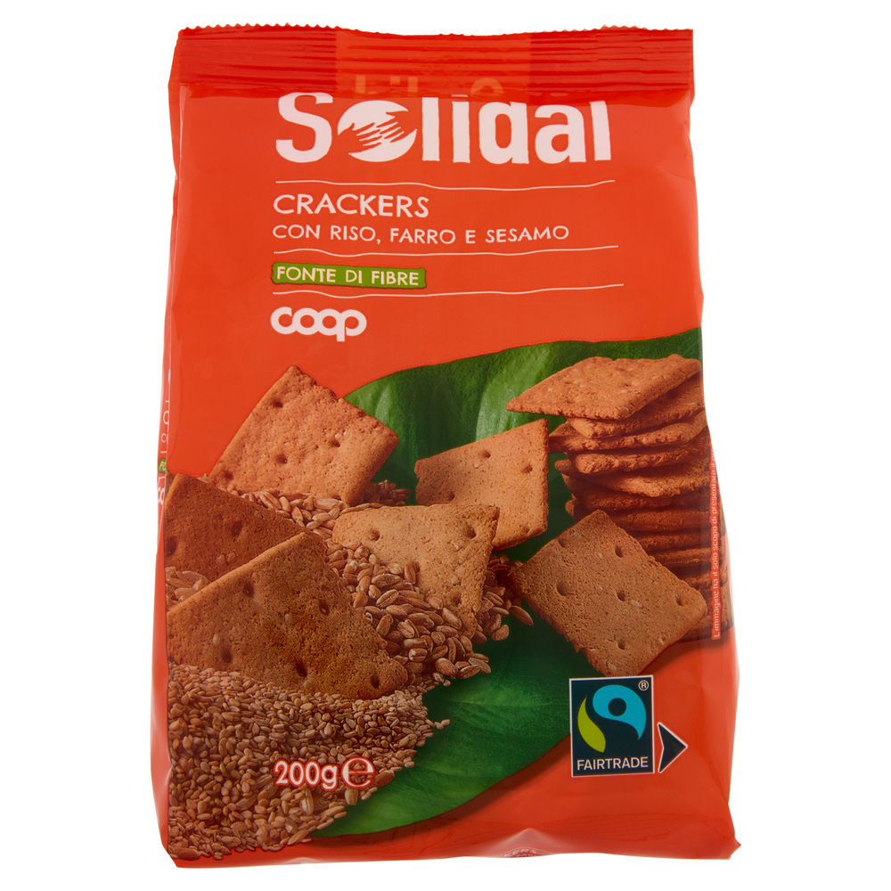 CRACKERS CON RISO FARRO E SESAMO SOLIDAL COOP G 200 - 0