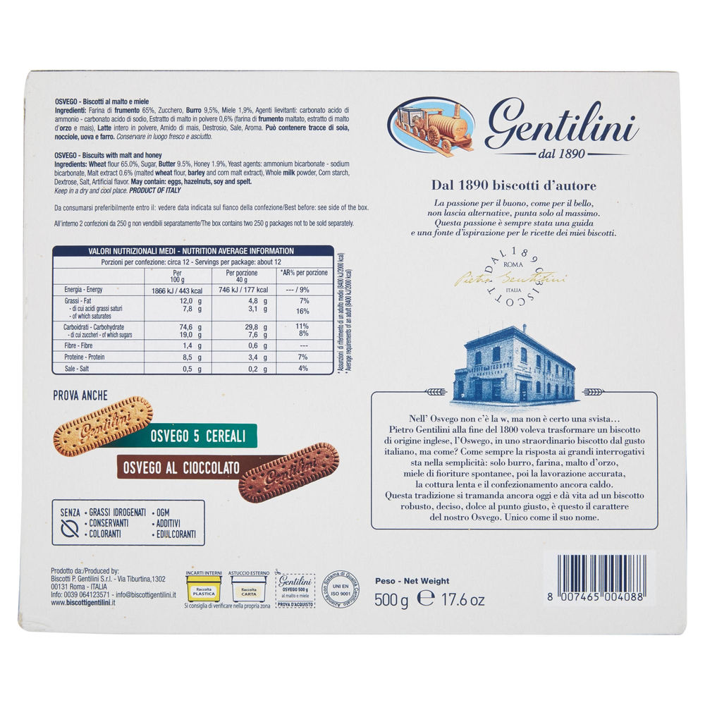 BISCOTTI OSVEGO GENTILINI G 500 - 1