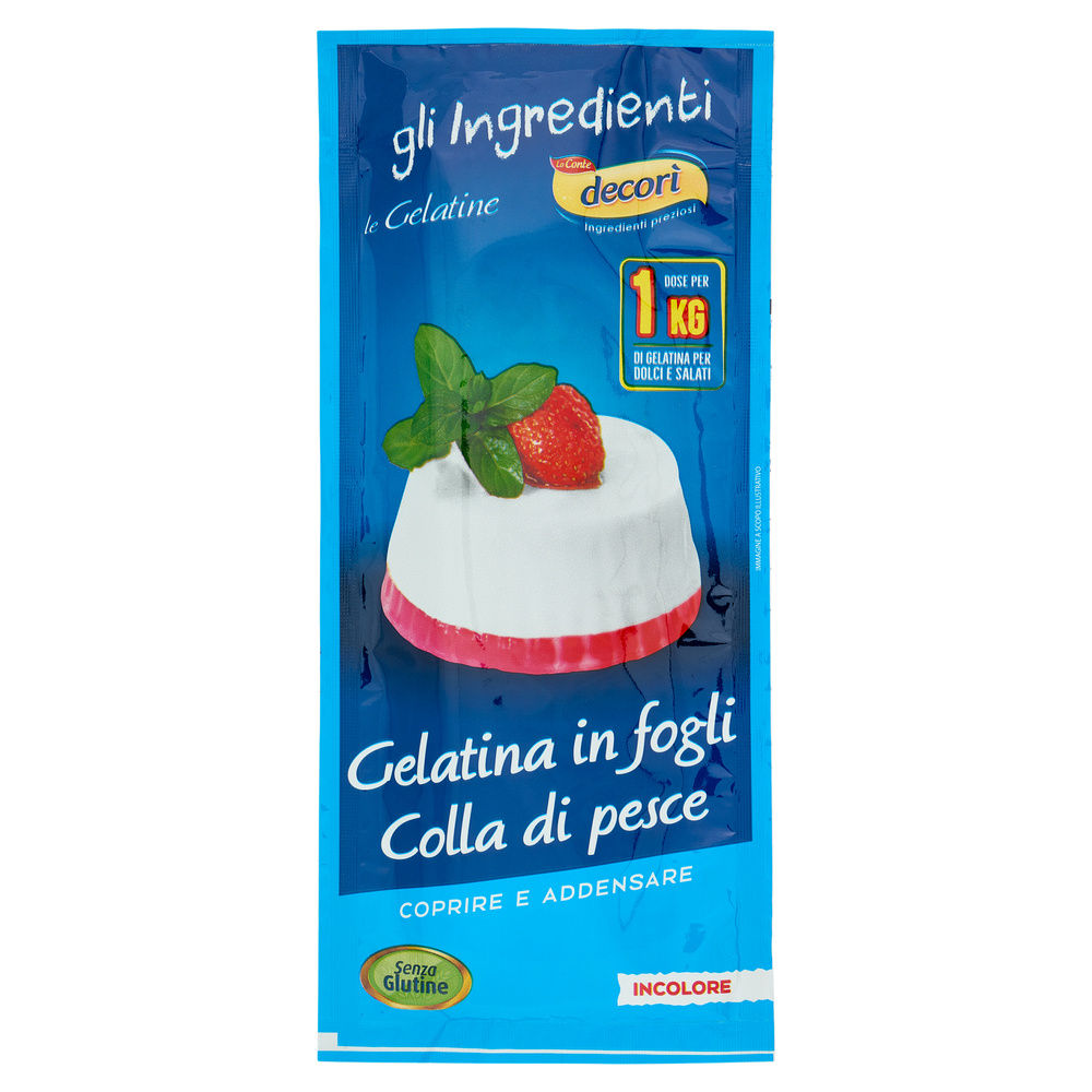COLLA DI PESCE GELATINA IN FOGLI BUSTONE 5 FOGLI GR.20 - 0