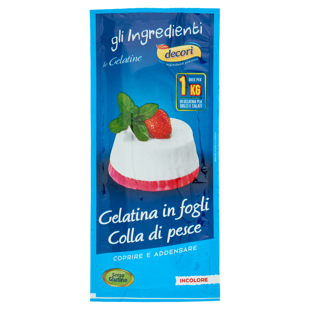 COLLA DI PESCE GELATINA IN FOGLI BUSTONE 5 FOGLI GR.20 - 13