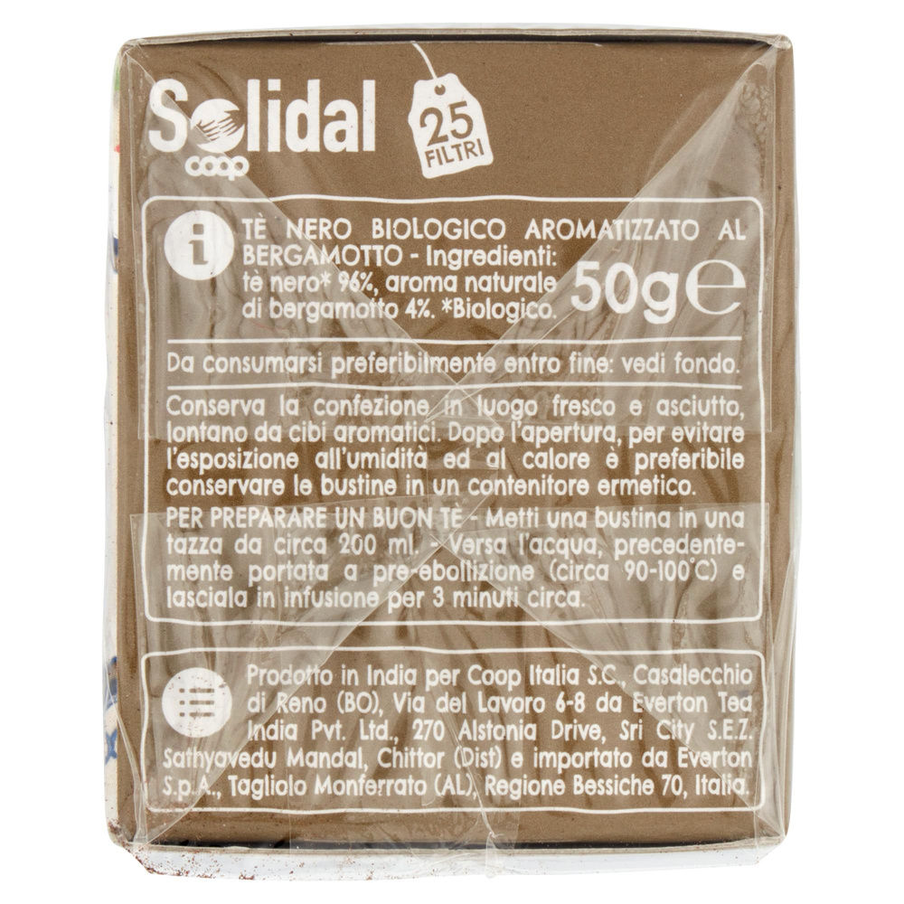 TE' EARL GREY BIOLOGICO SOLIDAL COOP SCATOLA  25 FILTRI G 50 - 5