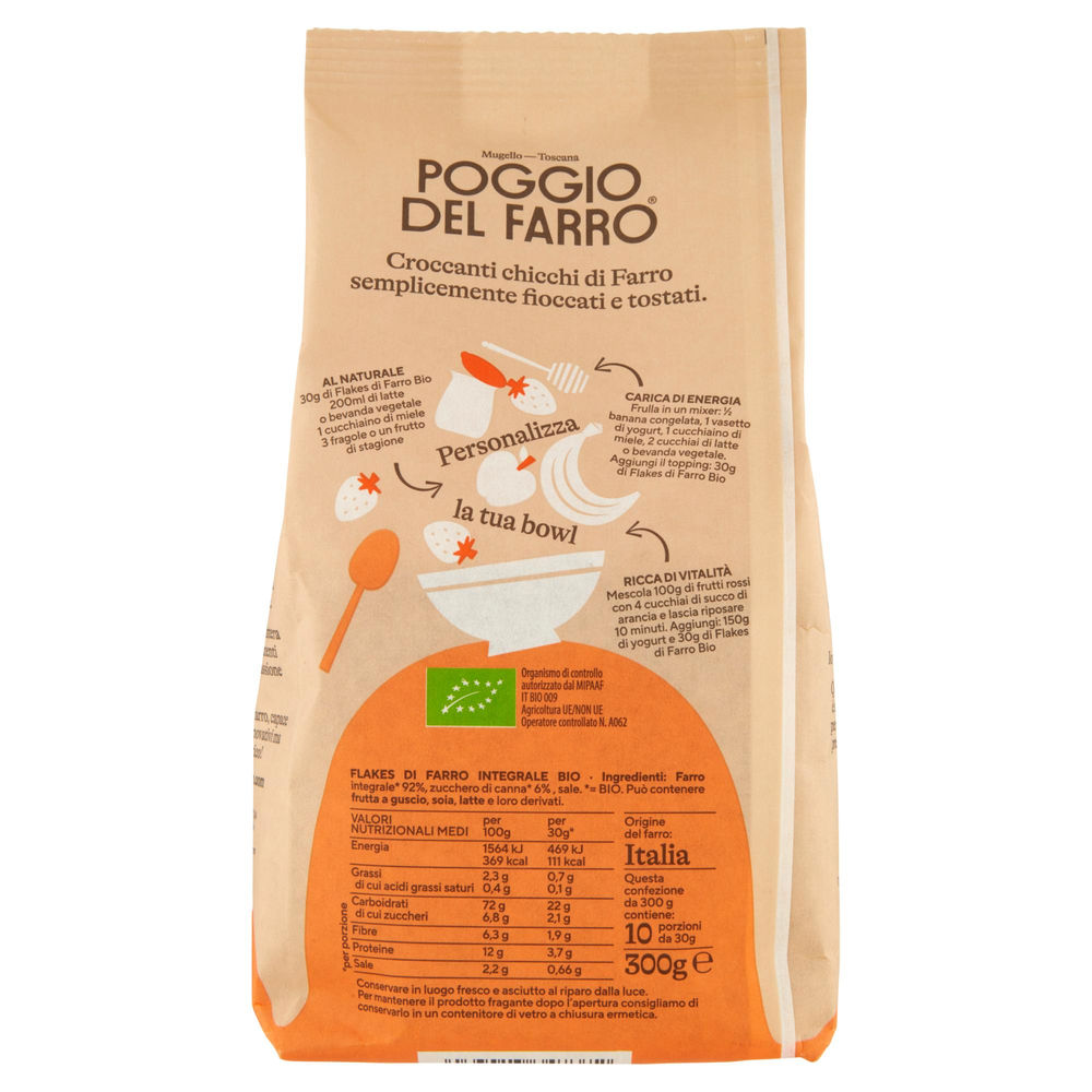 CORN FLAKES DI FARRO BIOLOGICO POGGIO DEL FARRO BUSTA G 300 - 1