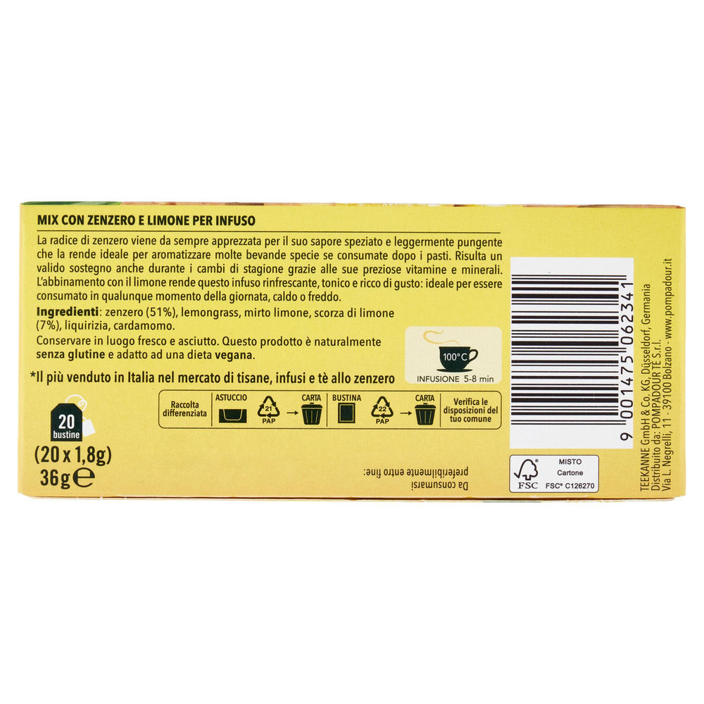 INFUSO ZENZERO LIMONE POMPADOUR SCATOLA BS 20X G .1,8 - 2