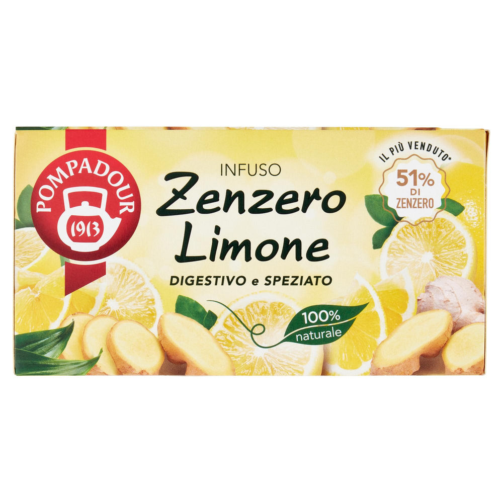 Infuso zenzero limone pompadour scatola bs 20x g .1,8