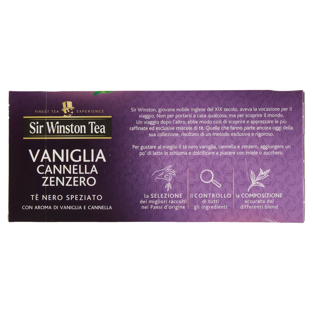 TE' NERO VANIGLIA, CANNELLA E ZENZERO SIR WINSTON SCATOLA BS 20X G .2 - 5