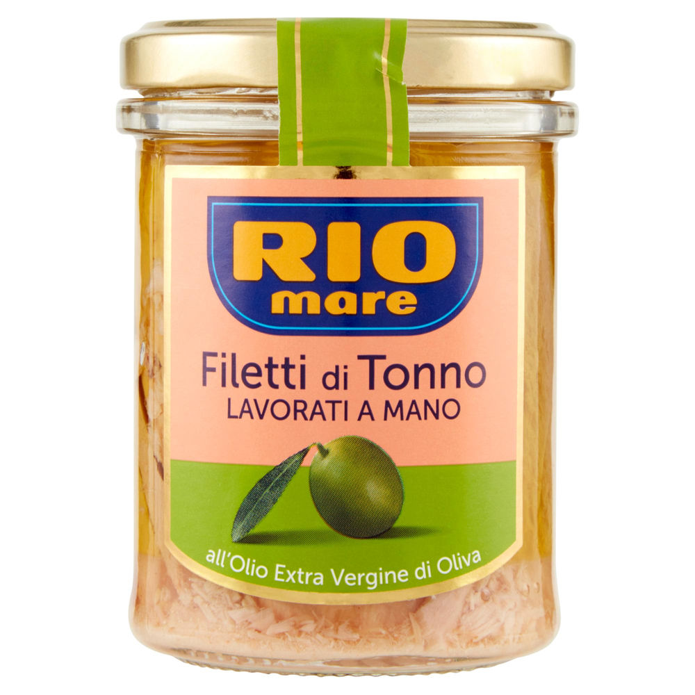 FILETTI DI TONNO IN OLIO EXTRAVERGINE OLIVA RIO MARE VASO VETRO G 180 - 0