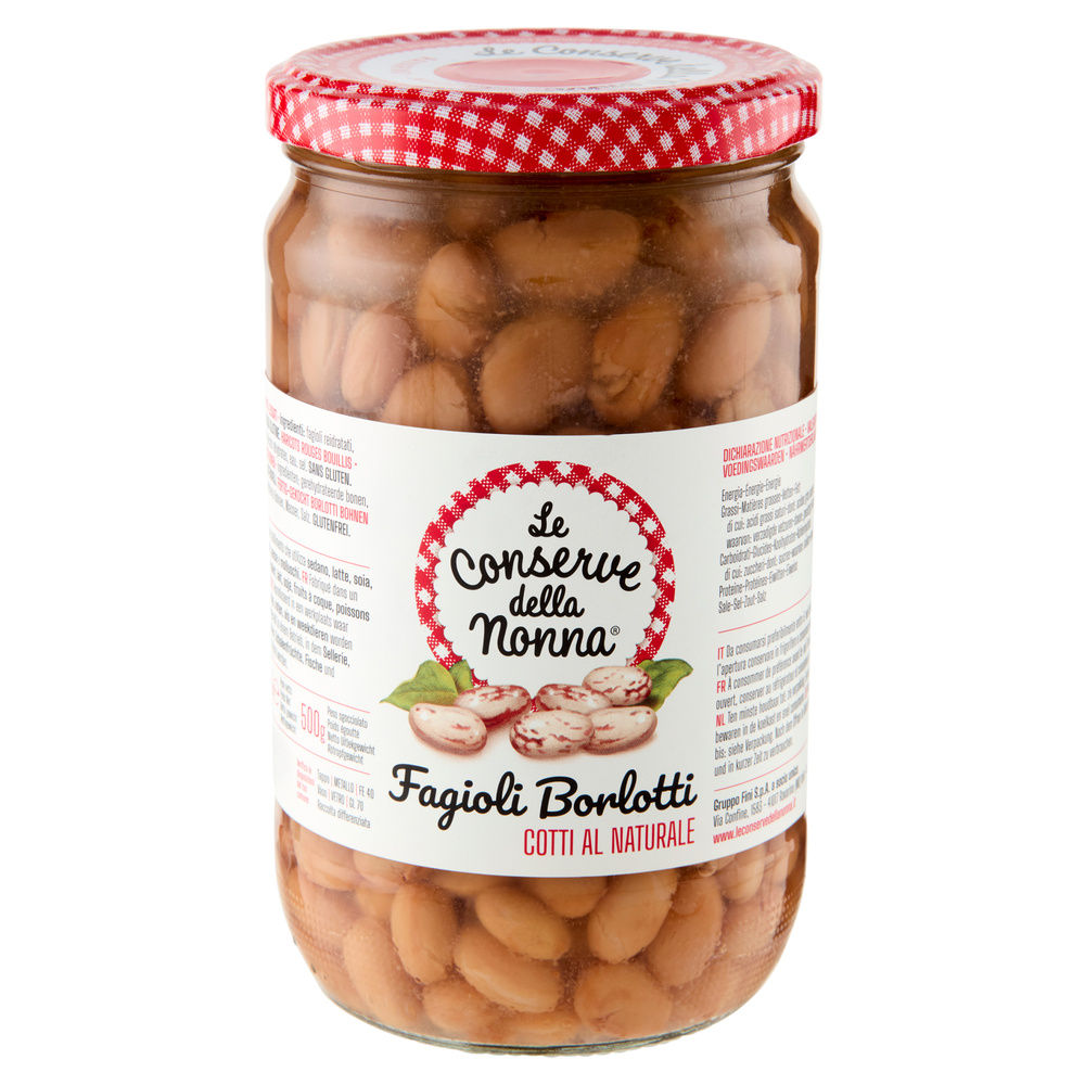 FAGIOLI BORLOTTI CONSERVE DELLA NONNA VASO VETRO G 680 SGOCC G500 - 2