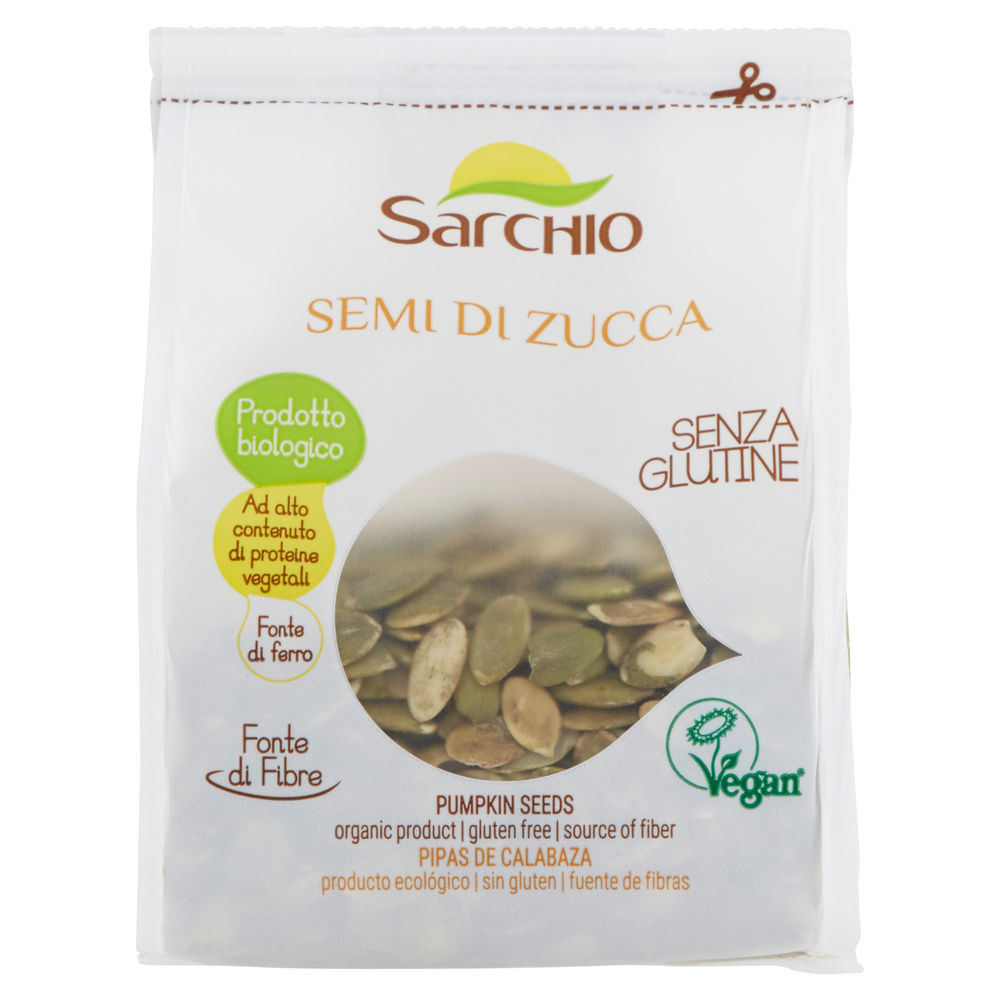 Semi di zucca senza glutine biologici sarchio g 150