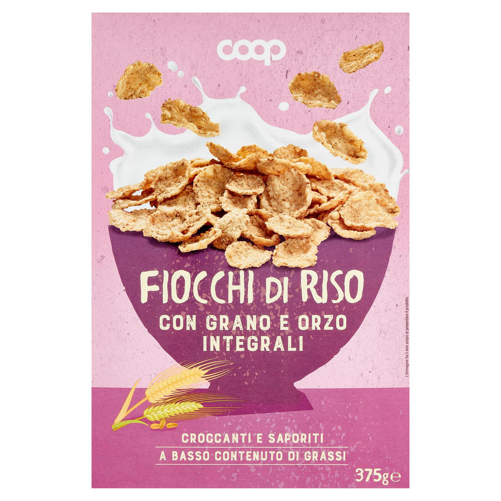 Fiocchi di riso con frumento integrale e orzo integrale coop scatola  g 375