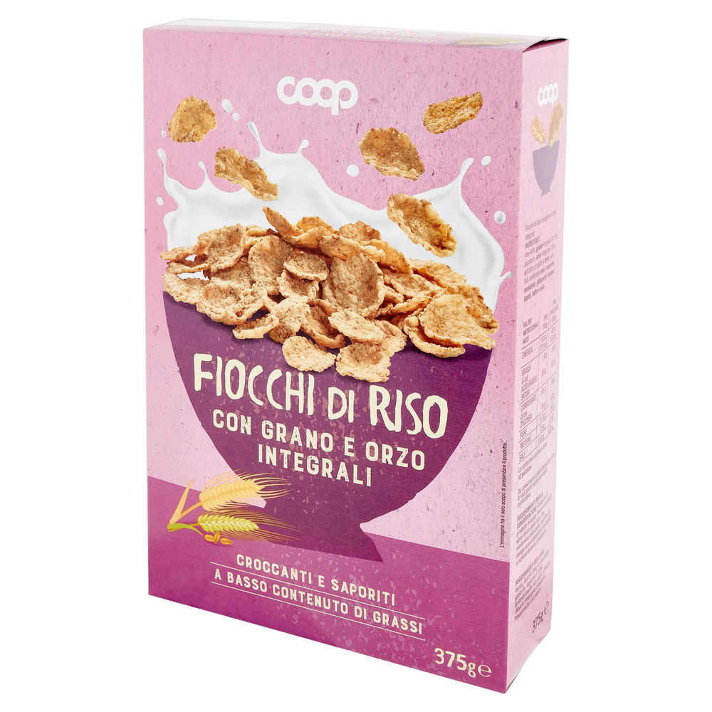 FIOCCHI DI RISO CON FRUMENTO INTEGRALE E ORZO INTEGRALE COOP SCATOLA  G 375 - 8