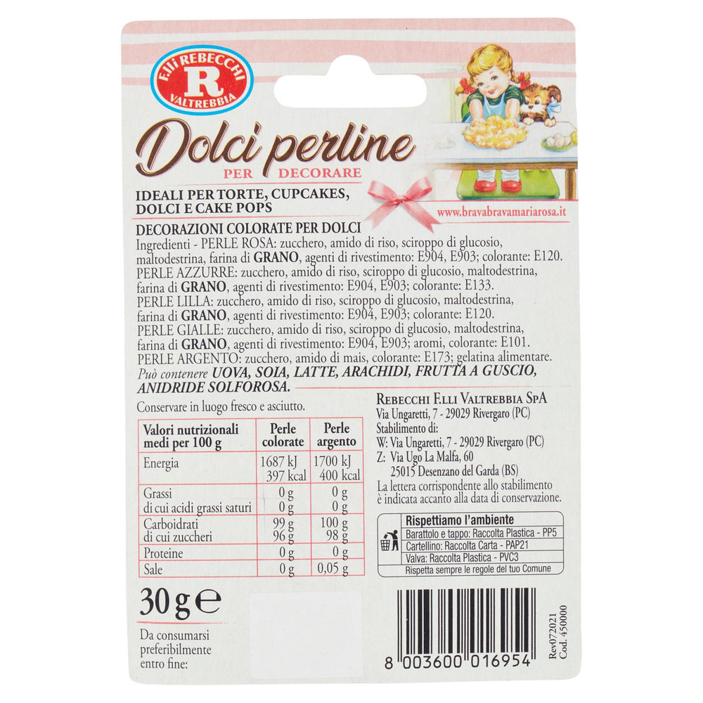 PERLINE ZUCCHERATE COLORATE ASSORT. REBECCHI BLISTER G 30 - 1
