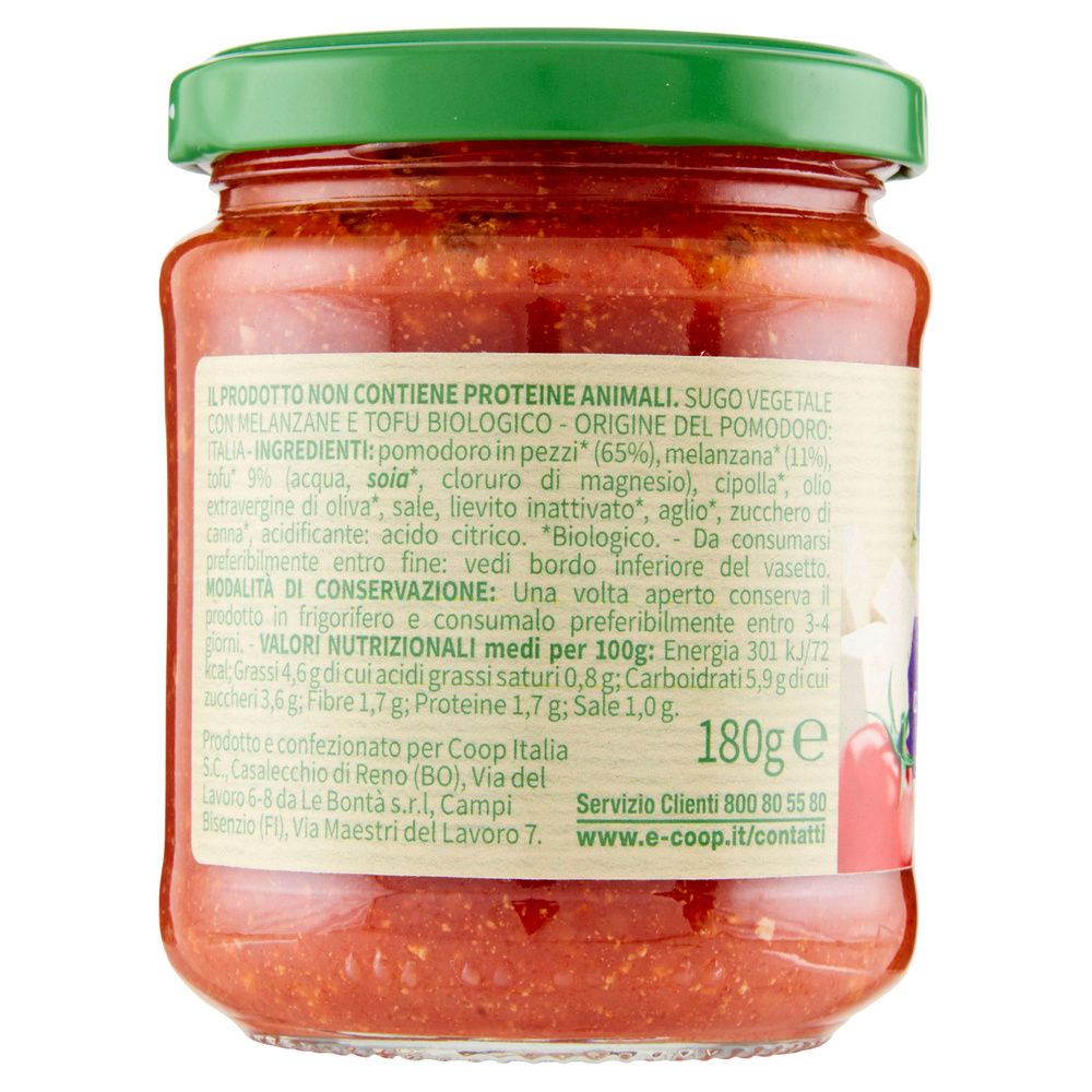SUGO VEGANO CON TOFU E MELANZANE VIVIVERDE BIO COOP G 180 - 4