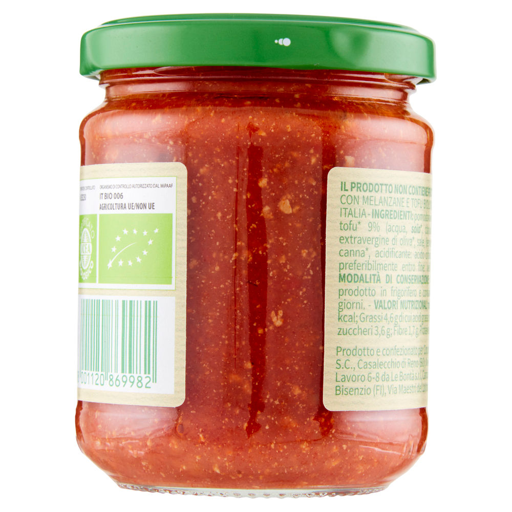 SUGO VEGANO CON TOFU E MELANZANE VIVIVERDE BIO COOP G 180 - 1