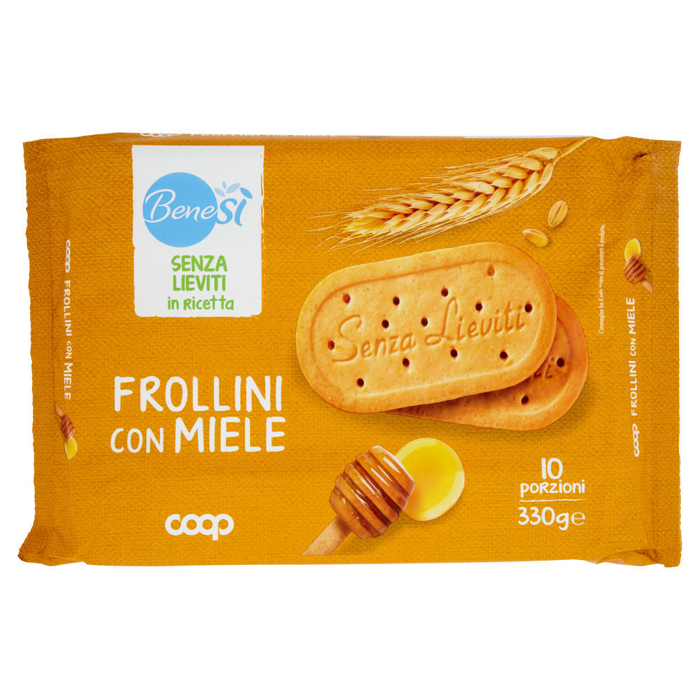 Biscotti frollini senza lievito  benesì coop flow pack gr.330