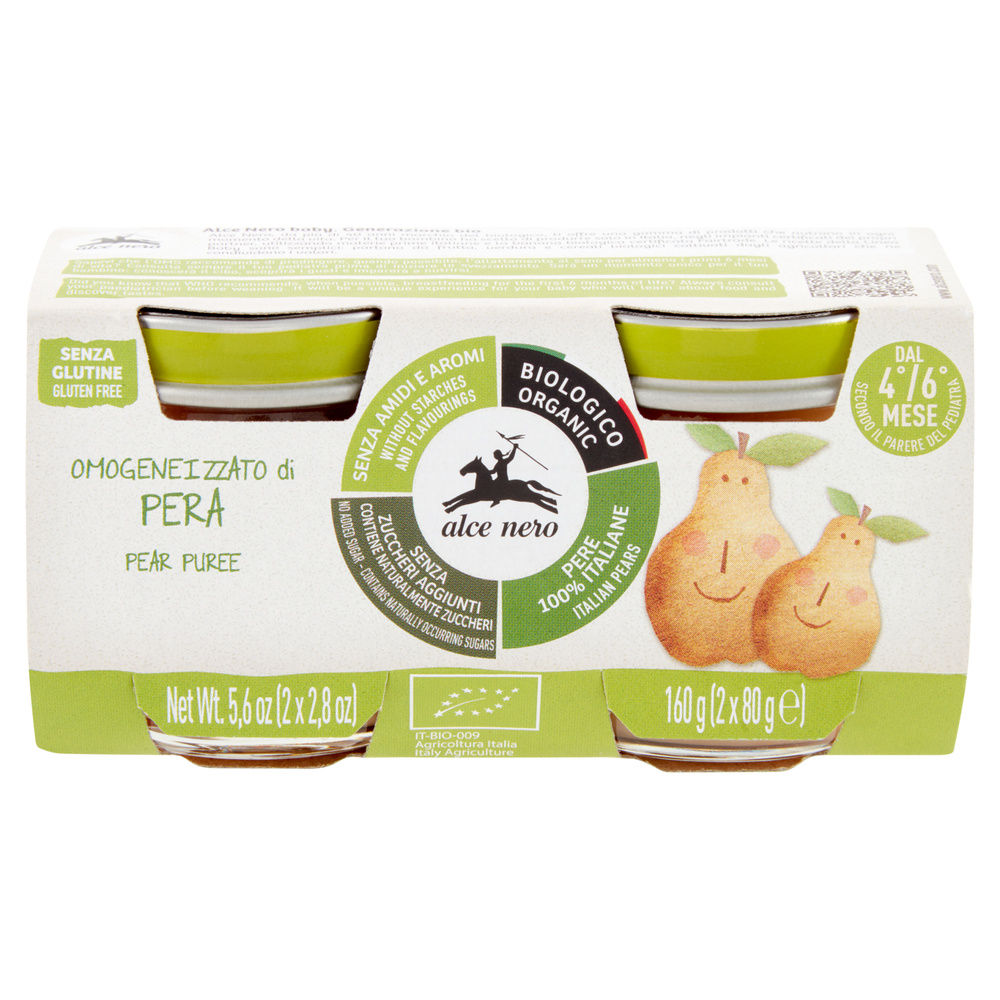 OMOGENEIZZATO DI PERA BABY FOOD BIO ALCE NERO VASO VETRO G 80X2 - 2