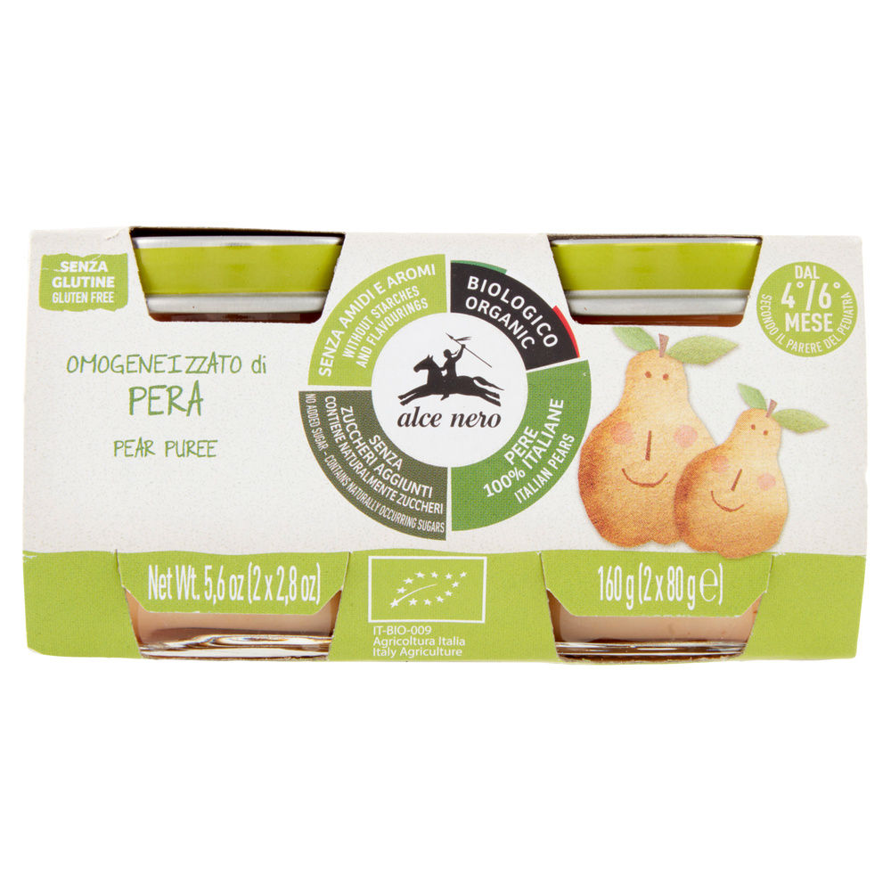 OMOGENEIZZATO DI PERA BABY FOOD BIO ALCE NERO VASO VETRO G 80X2 - 6