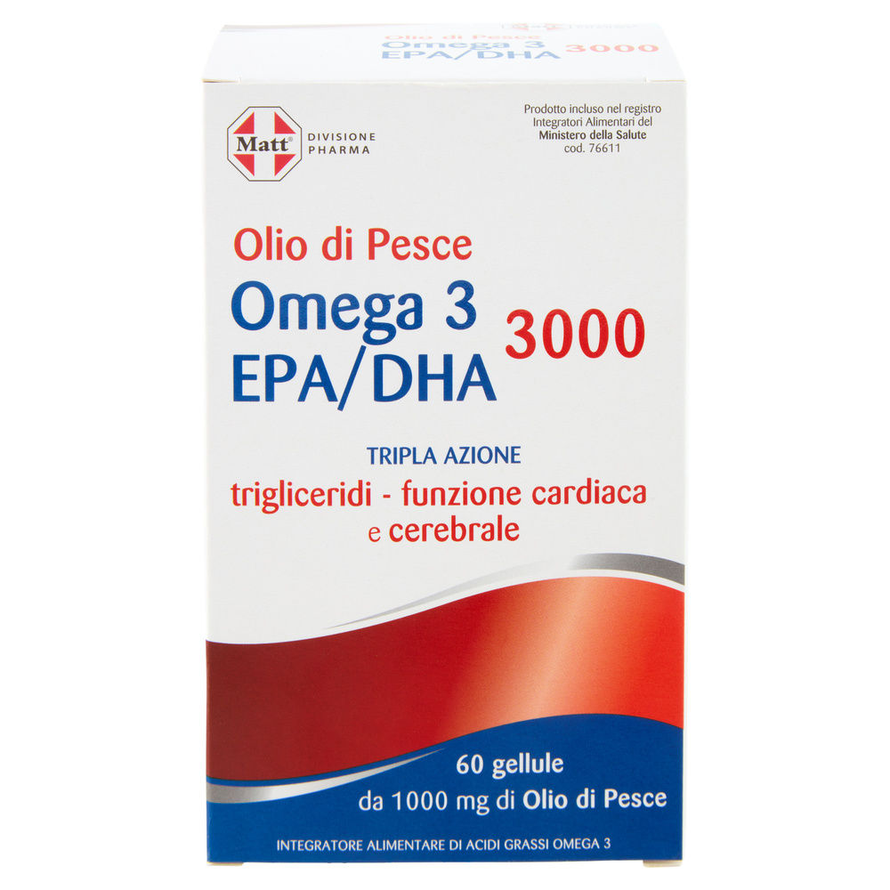 INTEGRATORE OMEGA 3 EPA/DHA 3000 MATT & DIET PHARMA SCATOLA G 76,5 - 4