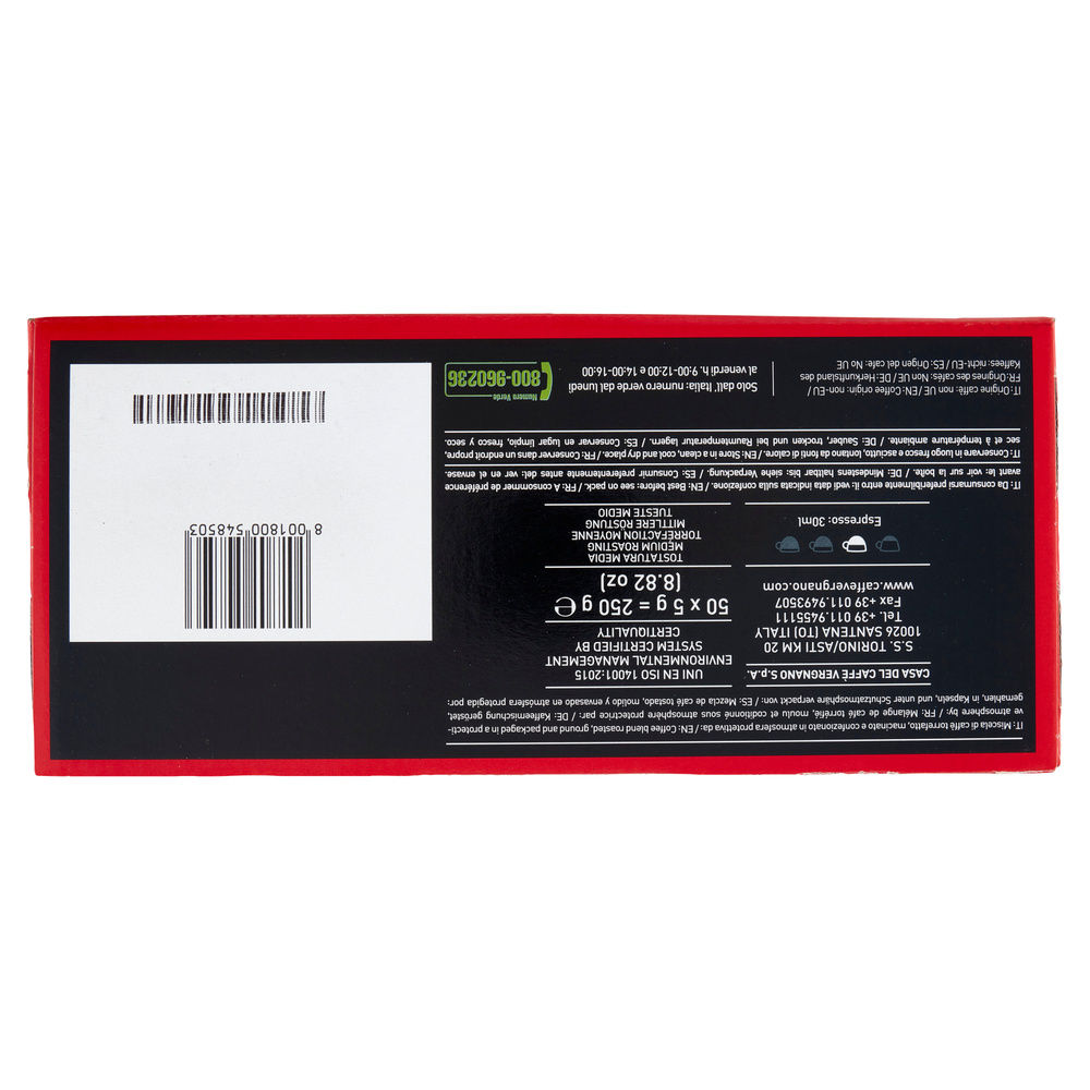 ÈSPRESSO CREMOSO COMPOSTABILE CAFFE' VERGNANO SCATOLA 50 CAPSULE XG 5 - 2
