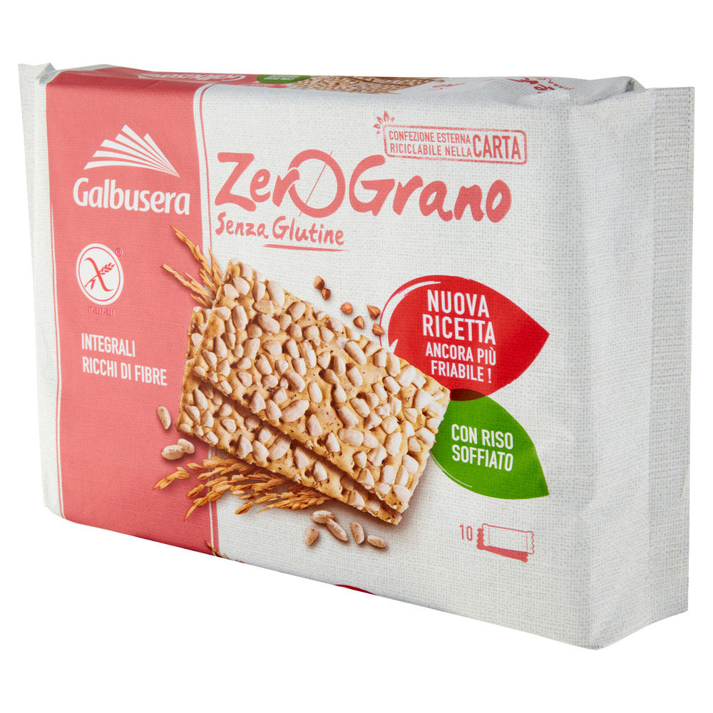 CRACKERS INTEGRALI SENZA GLUTINE ZEROGRANO GALBUSERA SCATOLA G 360 - 8