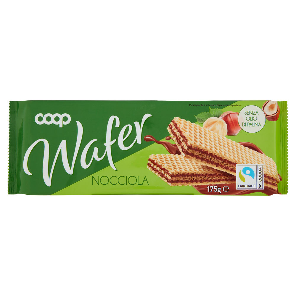 Wafer con crema nocciola coop incarto g 175 no palma