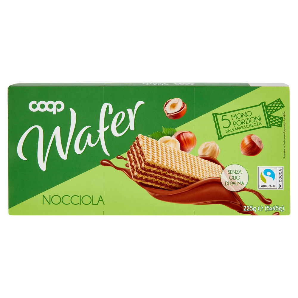 WAFER ALLA NOCCIOLA 5 MONOPORZIONI COOP G 225 NO PALMA - 3