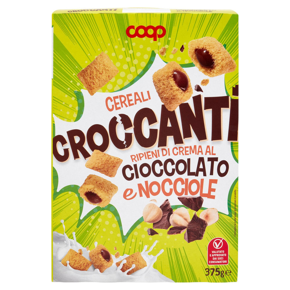 CEREALI CROCCANTI RIPIENI CREMA CIOCCOLATO E NOCCIOLE COOP NO PALMA SC G 375 - 4