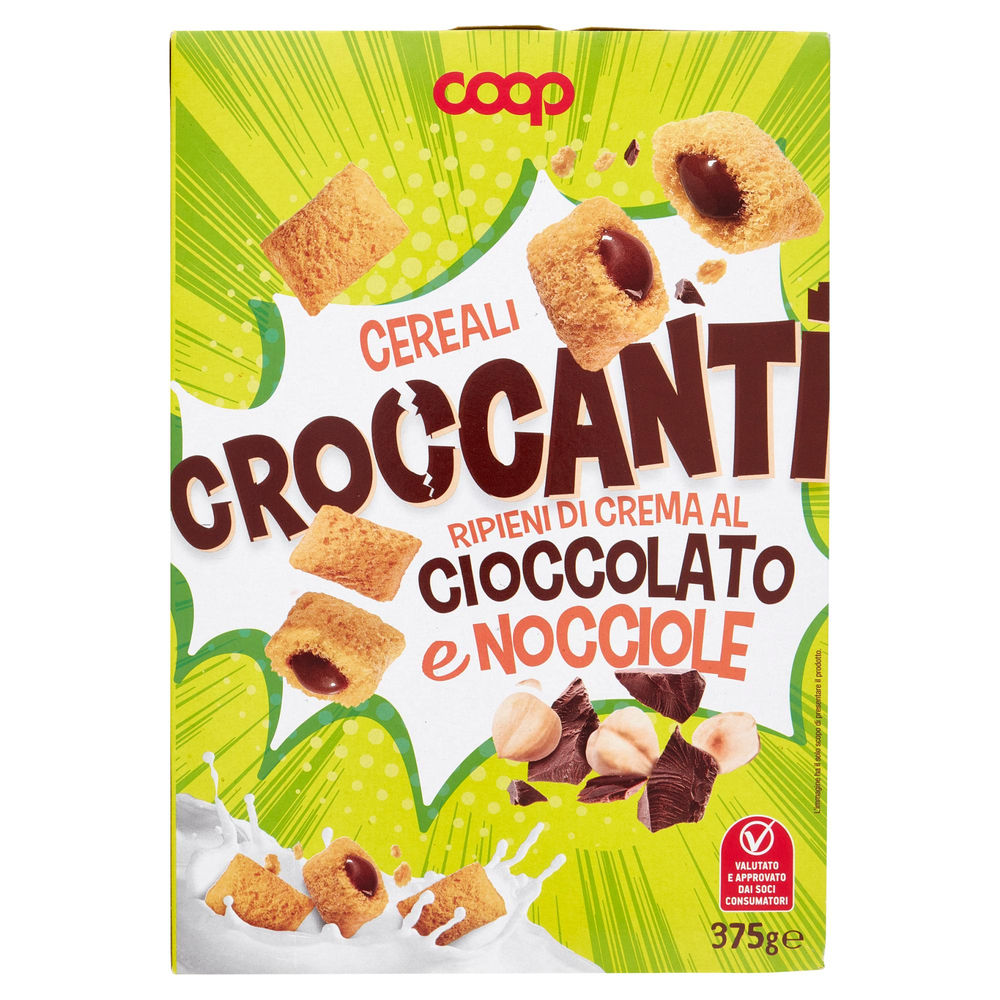 CEREALI CROCCANTI RIPIENI CREMA CIOCCOLATO E NOCCIOLE COOP NO PALMA SC G 375 - 1