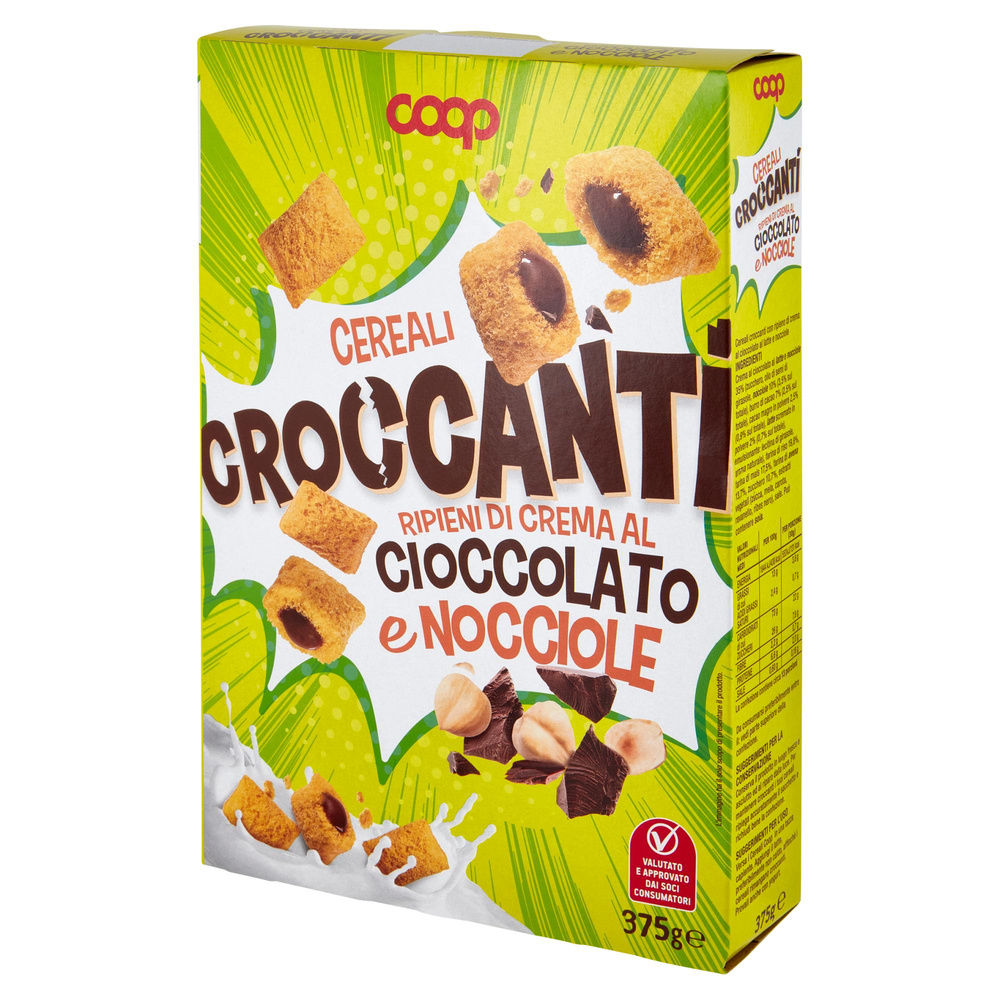 CEREALI CROCCANTI RIPIENI CREMA CIOCCOLATO E NOCCIOLE COOP NO PALMA SC G 375 - 8