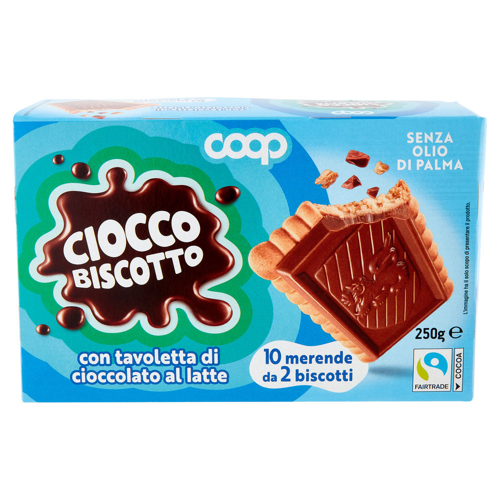 CIOCCOBISCOTTO CON TAVOLETTA DI CIOCCOLATO AL LATTE COOP G 250 NO PALMA - 4