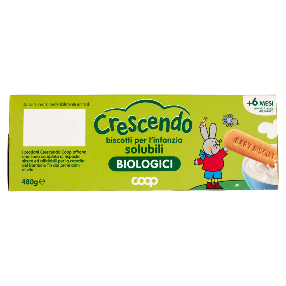 BISCOTTI INFANZIA SOLUBILI MONOPORZIONE BIO COOP CRESCENDO SCATOLA G 480 - 5