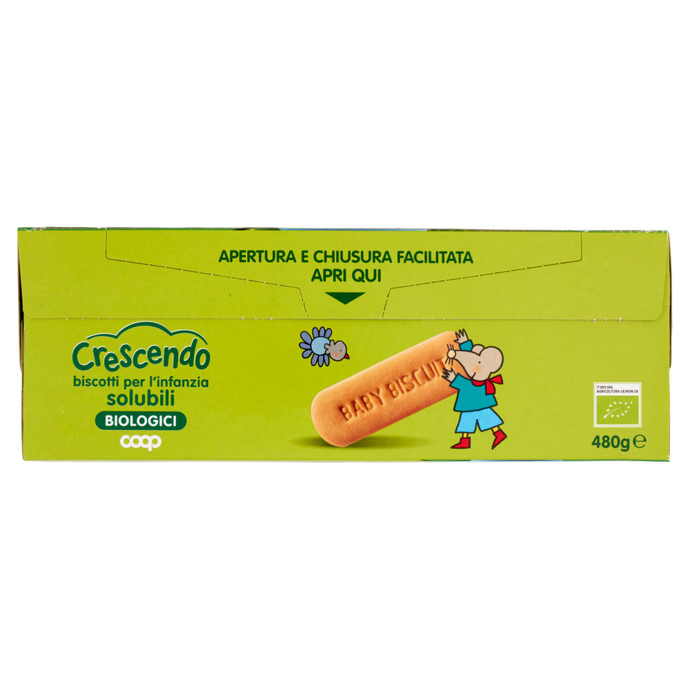 BISCOTTI INFANZIA SOLUBILI MONOPORZIONE BIO COOP CRESCENDO SCATOLA G 480 - 6