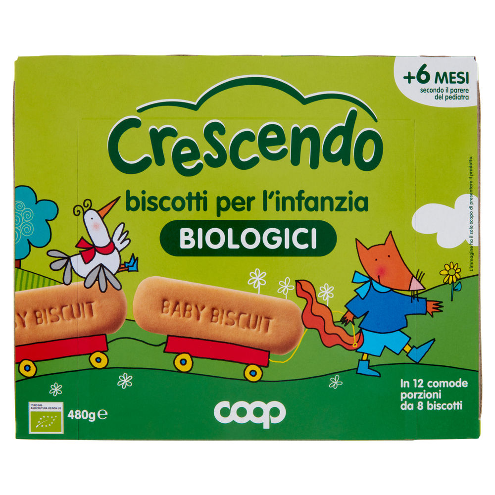 Biscotti infanzia monoporzione bio coop crescendo  scatola gr 480