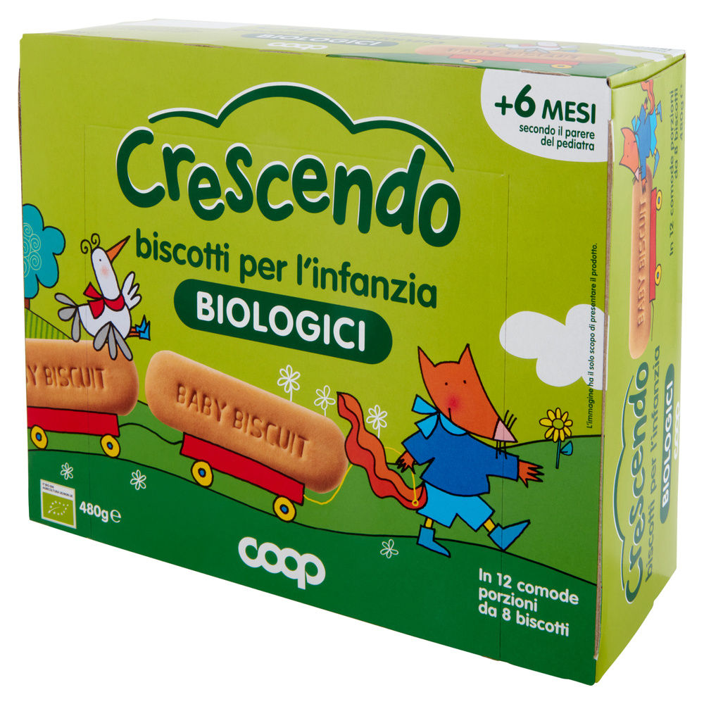 BISCOTTI INFANZIA MONOPORZIONE BIO COOP CRESCENDO  SCATOLA GR 480 - 8