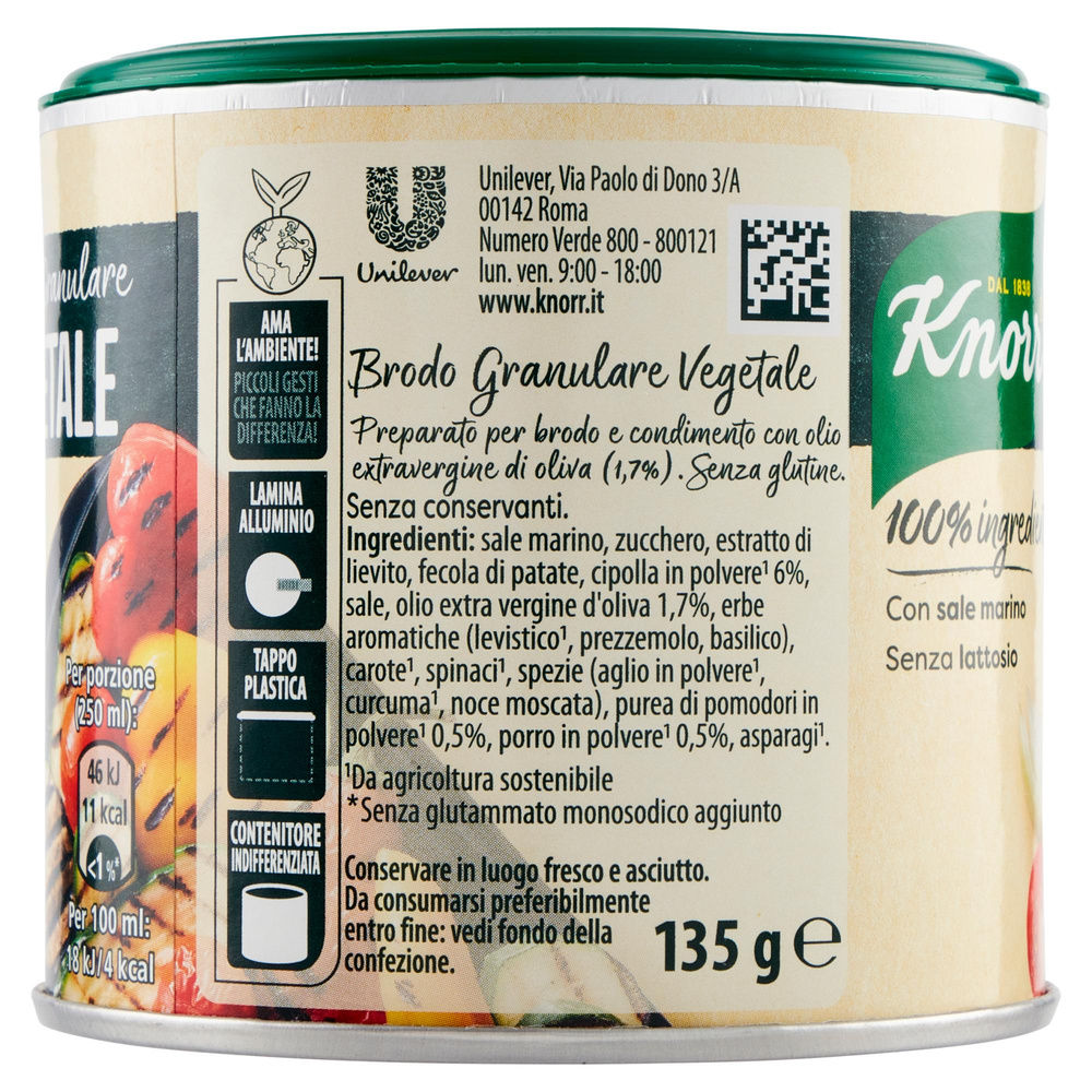 BRODO GRANULARE VERDURE 100% INGREDIENTI NATURALI KNORR G 135 - 4