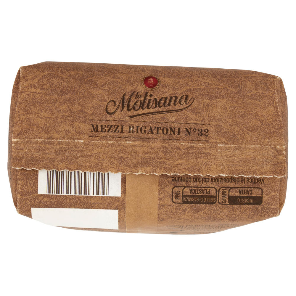 PASTA DI SEMOLA MEZZI RIGATONI INTEGRALI N.32 BRONZO LA MOLISANA G 500 - 6